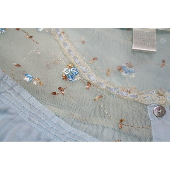 Eileen West Womens Large Long Nightgown Embroidered Flowers Romantic Cottagecore - Picture 7 of 9